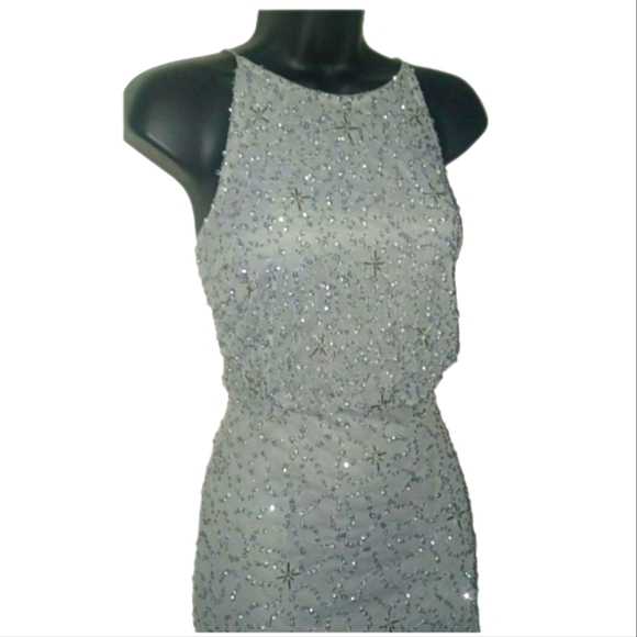 Adriana Papell Silver Evening Dress - Picture 3 of 6